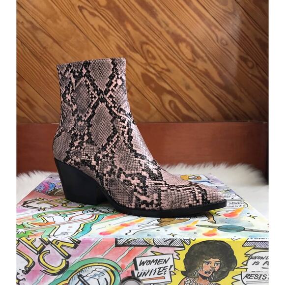 Jeffrey Campbell Kelam Western Bootie Pink Snake - Picture 2 of 10